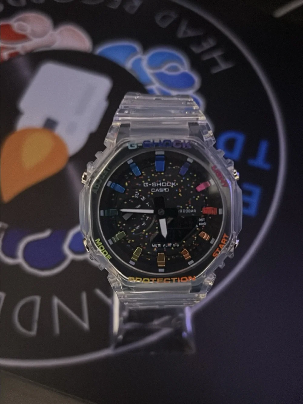 Casio Clear Transparent Band G-Shock with Multicolor Accents
